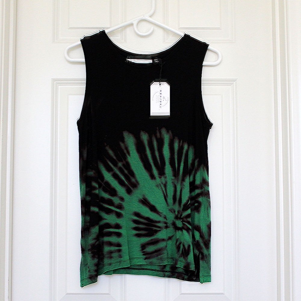 Handmade reverse tie dye Adrienne Vittadini tank top by Hue Revival